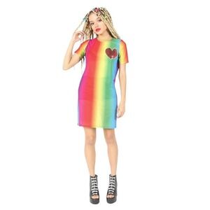 Iron Fist Rainbow Somewhere Mesh Dress Size Medium